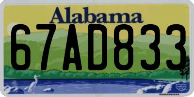 AL license plate 67AD833