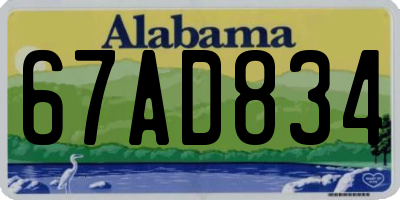 AL license plate 67AD834