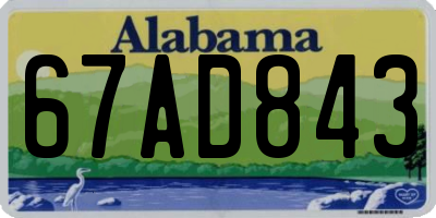 AL license plate 67AD843