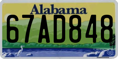 AL license plate 67AD848