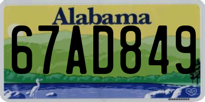 AL license plate 67AD849