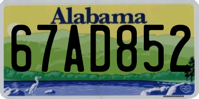 AL license plate 67AD852