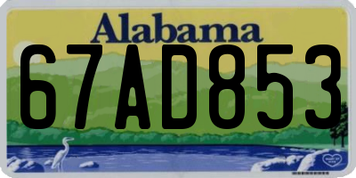 AL license plate 67AD853