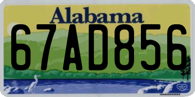 AL license plate 67AD856