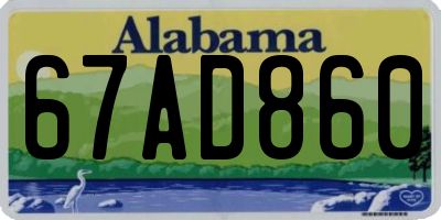 AL license plate 67AD860