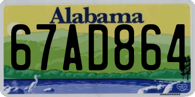 AL license plate 67AD864