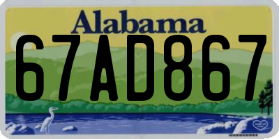 AL license plate 67AD867