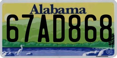 AL license plate 67AD868