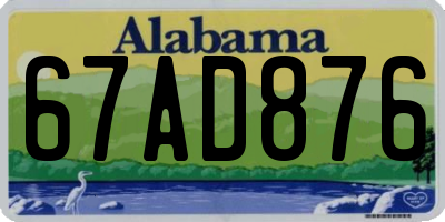 AL license plate 67AD876