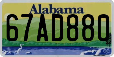 AL license plate 67AD880