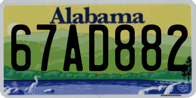 AL license plate 67AD882
