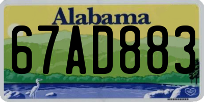 AL license plate 67AD883