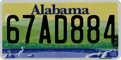 AL license plate 67AD884
