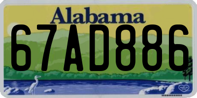 AL license plate 67AD886