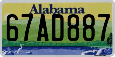 AL license plate 67AD887