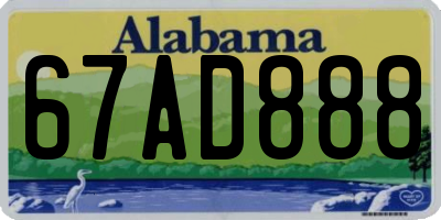 AL license plate 67AD888