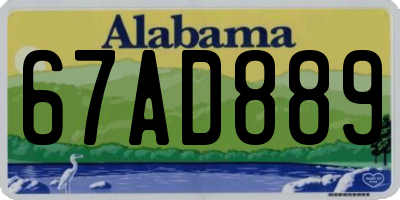 AL license plate 67AD889
