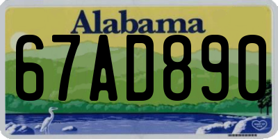 AL license plate 67AD890