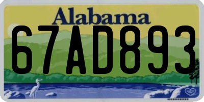 AL license plate 67AD893