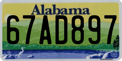 AL license plate 67AD897