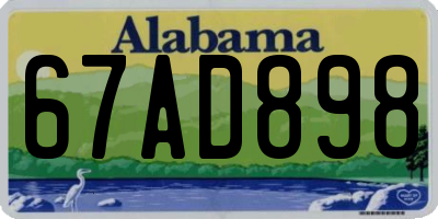 AL license plate 67AD898