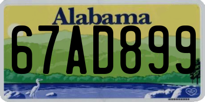 AL license plate 67AD899