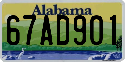 AL license plate 67AD901