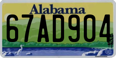 AL license plate 67AD904