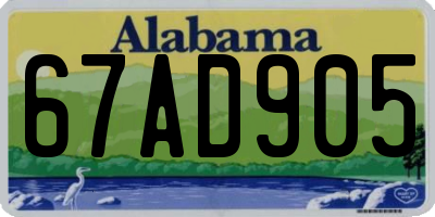 AL license plate 67AD905