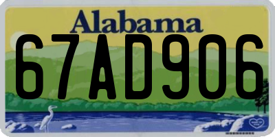 AL license plate 67AD906
