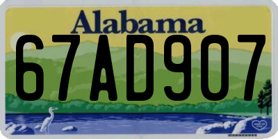 AL license plate 67AD907