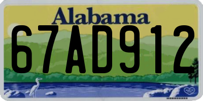 AL license plate 67AD912