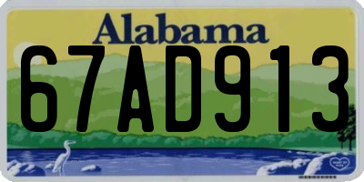 AL license plate 67AD913
