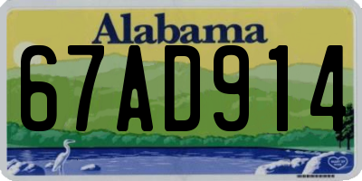 AL license plate 67AD914