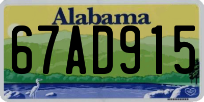 AL license plate 67AD915