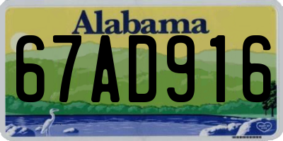 AL license plate 67AD916