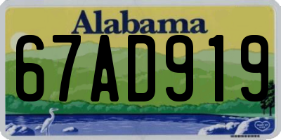 AL license plate 67AD919