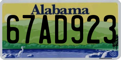 AL license plate 67AD923