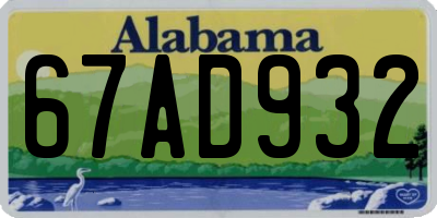 AL license plate 67AD932