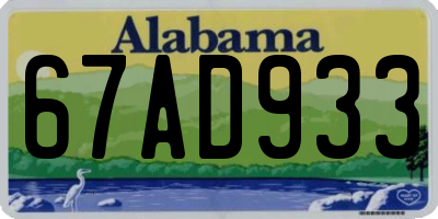 AL license plate 67AD933