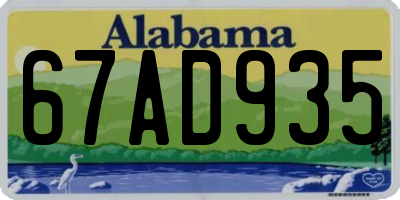 AL license plate 67AD935