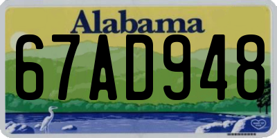 AL license plate 67AD948
