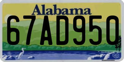 AL license plate 67AD950