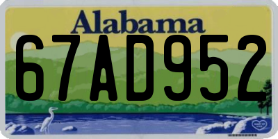 AL license plate 67AD952