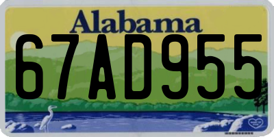 AL license plate 67AD955