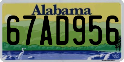 AL license plate 67AD956