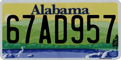 AL license plate 67AD957
