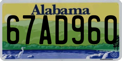 AL license plate 67AD960