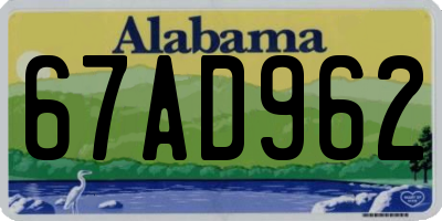 AL license plate 67AD962
