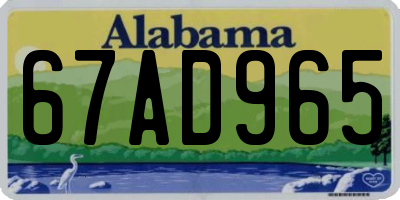 AL license plate 67AD965
